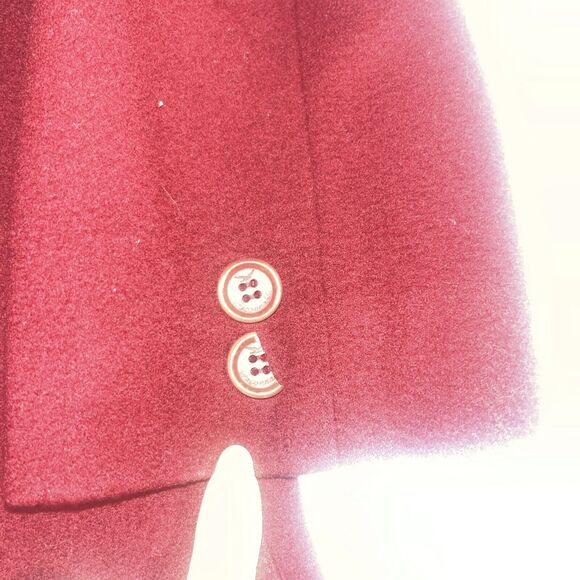 Women’s Faconnable 100% Wool Maroon Coat Sz M Medium W Flaws - Picture 5 of 16
